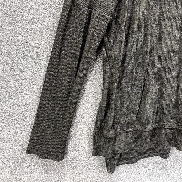 CY Fashion Sweater Womens Medium Gray Pullover tide up front waffle knit relaxed - Picture 6 of 14